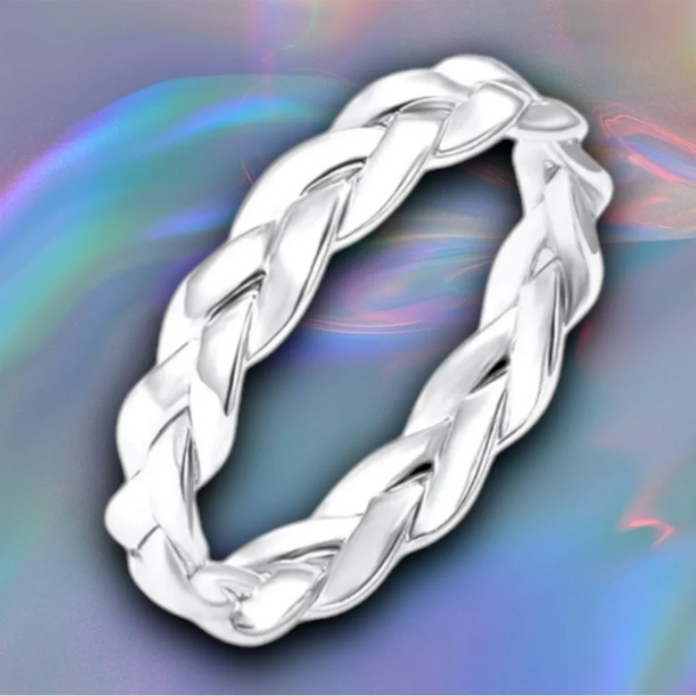 Silver Braided Ring Sterling Silver NWT - Picture 2 of 7